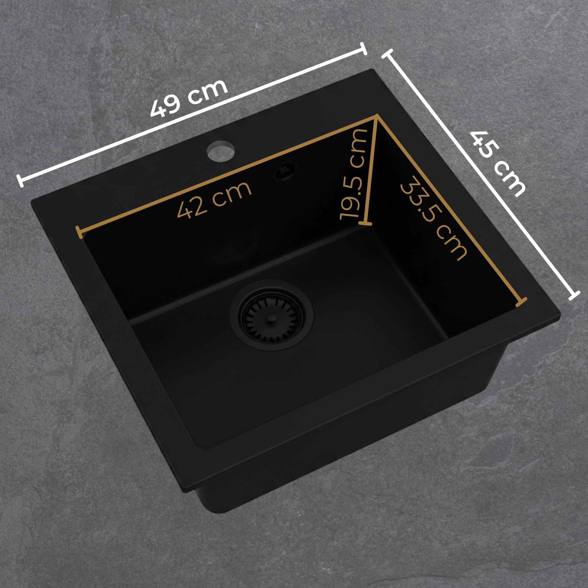 Zlew granitowy jednokomorowy Ferrum 1K50